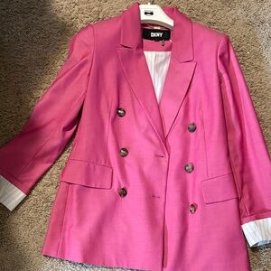 DKNY Fuchsia Double-Breasted Blazer